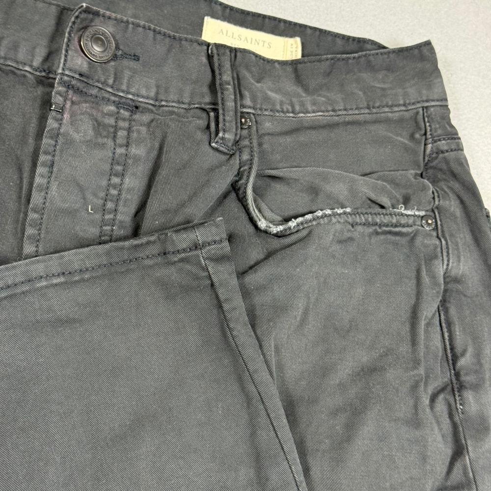 AllSaints Rex Slim Fit Jeans Black Distressed Denim Mens W32
